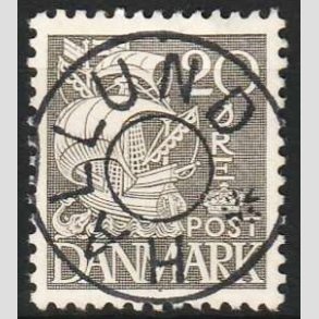 FRIM�RKER DANMARK | 1933 - AFA 204 - Karavel 20 �re gr� Type I - Pragt Stemplet Hallund