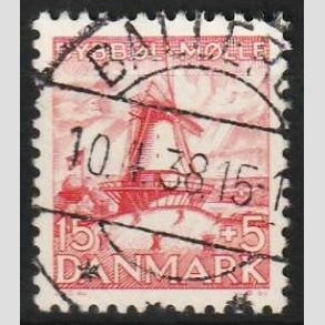 FRIMRKER DANMARK | 1937 - AFA 238 - Dybbl Mlle - 15 + 5 re rd - Pnt Stemplet