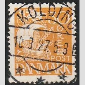 FRIM�RKER DANMARK | 1927 - AFA 172 - Karavel 30 �re gul - Pragt Stemplet Kolding