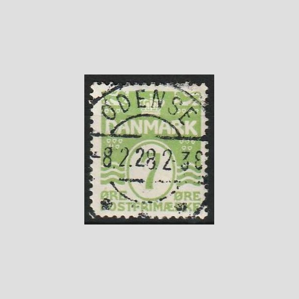 FRIMRKER DANMARK | 1926-30 - AFA 167 - Blgelinie 7 re lysgrn - Lux Stemplet Odense