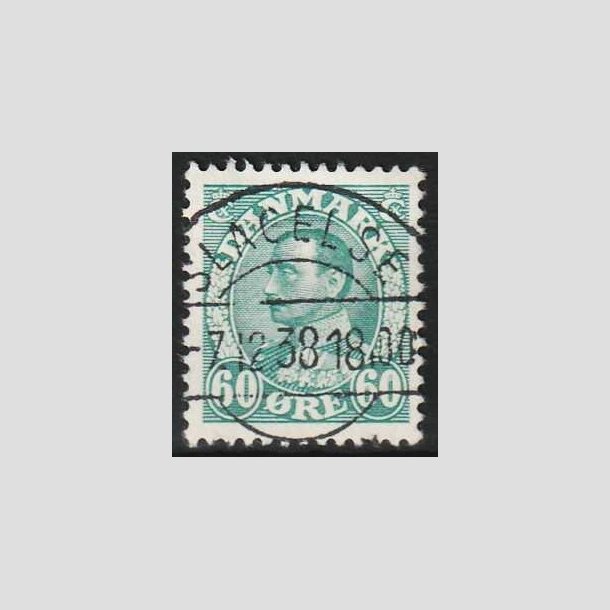 FRIMRKER DANMARK | 1934 - AFA 210 - Chr. X 60 re blgrn - Lux Stemplet Slagelse