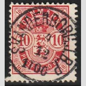 FRIMRKER DANMARK | 1895 - AFA 35B - 10 re rd - Pragt Stemplet Skanderborg