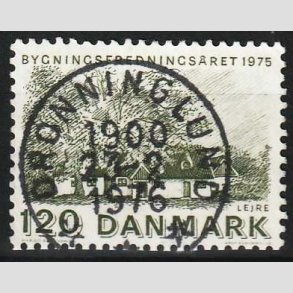 FRIM�RKER DANMARK | 1975 - AFA 592 - Bygningsfredning - 120 �re gr�n - Pragt Stemplet 