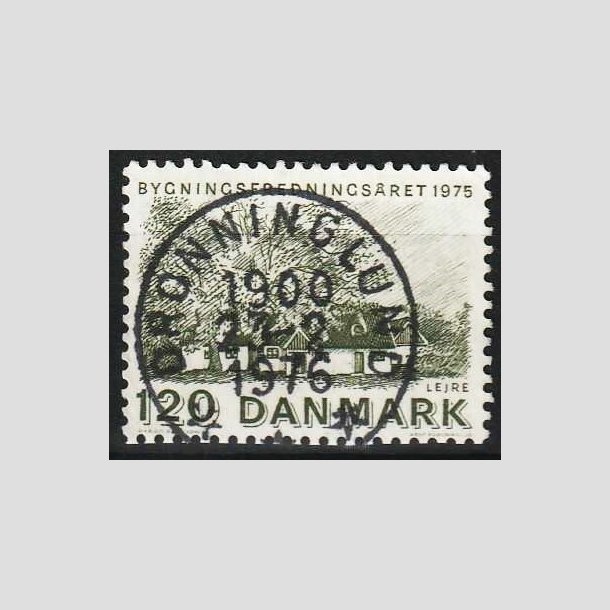FRIMRKER DANMARK | 1975 - AFA 592 - Bygningsfredning - 120 re grn - Pragt Stemplet 