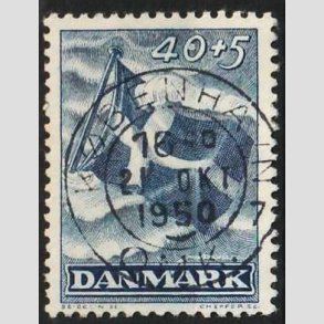 FRIMRKER DANMARK | 1947 - AFA 301 - Modstandsbevgelsen - 40 + 5 re bl - Pragt Stemplet