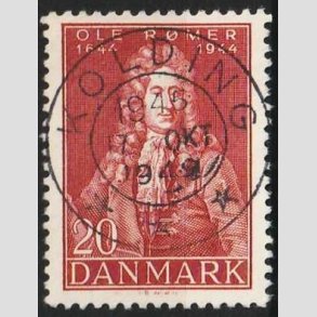 FRIM�RKER DANMARK | 1944 - AFA 288 - Astronom Ole R�mer - 20 �re r�d - Pragt Stemplet Kolding