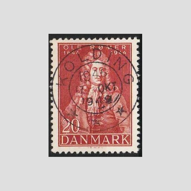 FRIMRKER DANMARK | 1944 - AFA 288 - Astronom Ole Rmer - 20 re rd - Pragt Stemplet Kolding