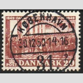 FRIM�RKER DANMARK | 1949 - AFA 315 - Grundloven 100 �r - 20 �re r�dbrun - Lux Stemplet 