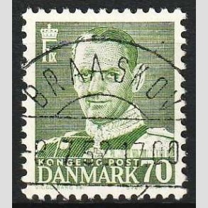 FRIMRKER DANMARK | 1950 - AFA 324 - Fr. IX 70 re mrkgrn - Lux Stemplet Braastrup