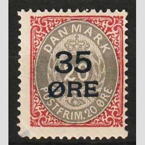 FRIMRKER DANMARK | 1912 - AFA 61 - 35/20 res Provisorier karmin/gr - Ubrugt