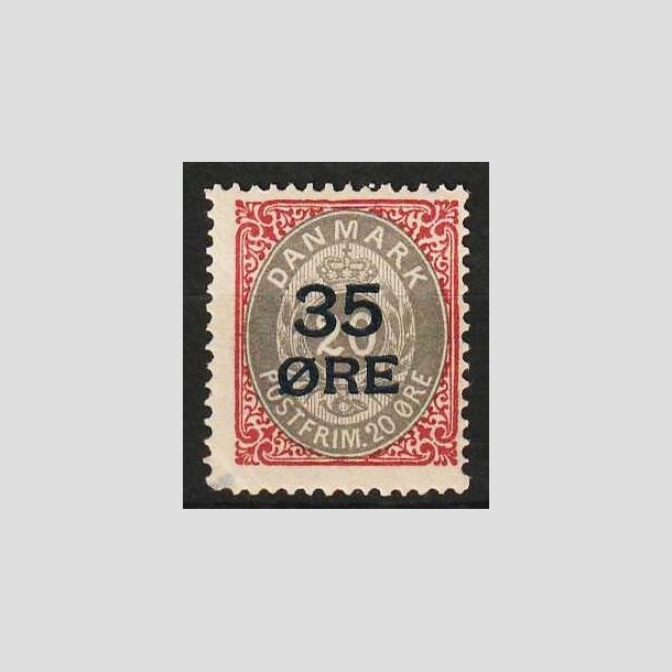 FRIMRKER DANMARK | 1912 - AFA 61 - 35/20 res Provisorier karmin/gr - Ubrugt