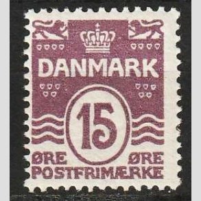 FRIM�RKER DANMARK | 1905-06 - AFA 46 - B�lgelinie 15 �re brunlilla - Postfrisk