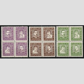 FRIMRKER DANMARK | 1924 - AFA 132-143 - Postjubilum i komplet st 4-blokke - Postfrisk