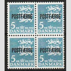 FRIMRKER DANMARK | 1967-75 - AFA 50 - 5 kr. bl POSTFRGE i 4-blok - Postfrisk