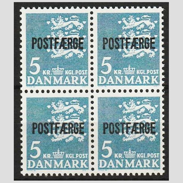 FRIMRKER DANMARK | 1967-75 - AFA 50 - 5 kr. bl POSTFRGE i 4-blok - Postfrisk