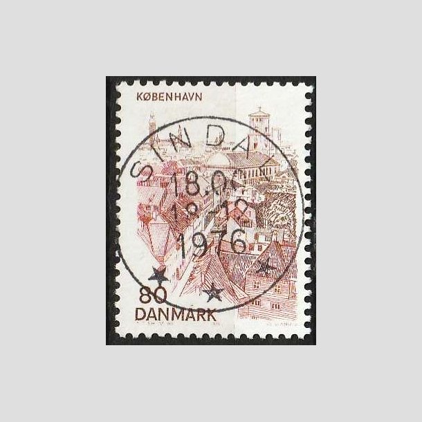 FRIMRKER DANMARK | 1976 - AFA 614 - Kbenhavn - 80 re brun/brunrd - Pragt Stemplet Sindal