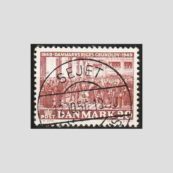 FRIMRKER DANMARK | 1949 - AFA 315 - Grundloven 100 r - 20 re rdbrun - Lux Stemplet Sejet