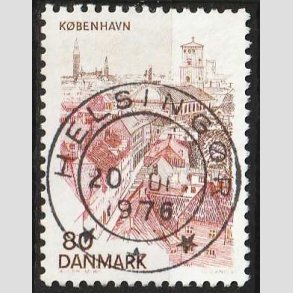 FRIM�RKER DANMARK | 1976 - AFA 614 - K�benhavn - 80 �re brun/brunr�d - Pragt Stemplet Helsing�r