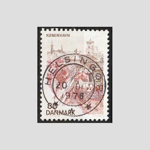 FRIMRKER DANMARK | 1976 - AFA 614 - Kbenhavn - 80 re brun/brunrd - Pragt Stemplet Helsingr