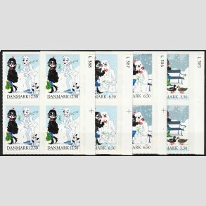 FRIMRKER DANMARK | 2010 - AFA 1636E-39E - Vintereventyr - 5,50-12,5 Kr. i 4-blokst - Postfrisk