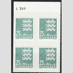 FRIMRKER DANMARK | 2010 - AFA 402E - Lille Rigsvben - 25,00 Kr. i marginalblok - Postfrisk