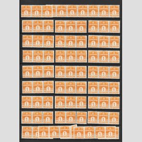 FRIM�RKER DANMARK | 1913-14 - AFA 77 - B�lgelinie - 1 �re orange lot med 85 stk. - Postfrisk