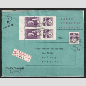 FRIMRKER DANMARK | 1940 - AFA 266 - Stort papirformat - 10 re violet p R brev - Stemplet