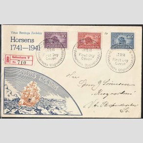 FRIMRKER DANMARK | 1941 - AFA 270-272 - Vitus Bering - 10-40 re i st p FDC - Stemplet 