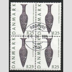 FRIM�RKER DANMARK | 1992 - AFA 1010 - Nationalmuseets samlinger - 8,25 Kr. 4-blok - Lux Stemplet
