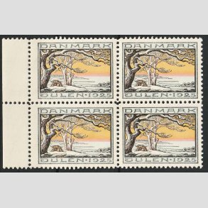 JULEM�RKER DANMARK | 1925 - Vinterlandskab - i 4-blok - Postfrisk