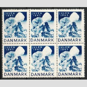 JULEM�RKER DANMARK | 1943 - Lille pige i 6-blok - Postfrisk
