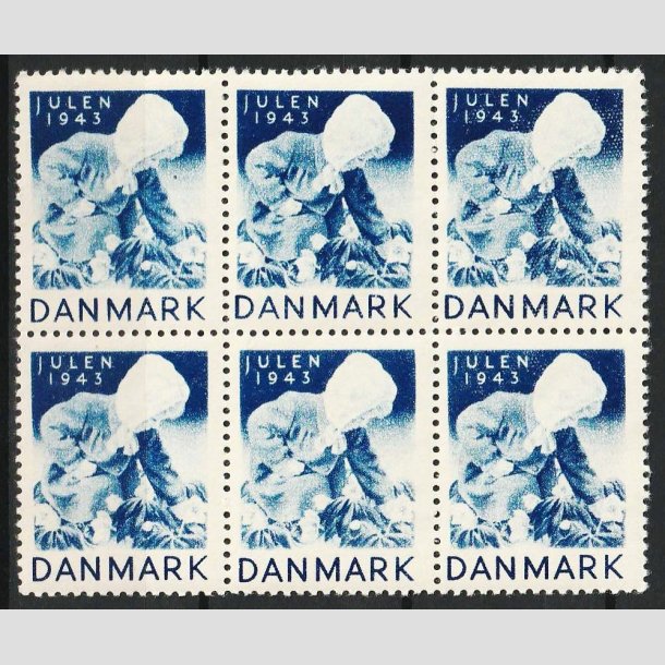 JULEMRKER DANMARK | 1943 - Lille pige i 6-blok - Postfrisk