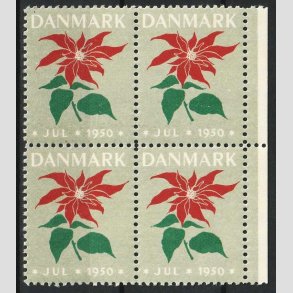 JULEM�RKER DANMARK | 1950 - Julestjerne - 4-blok - Postfrisk