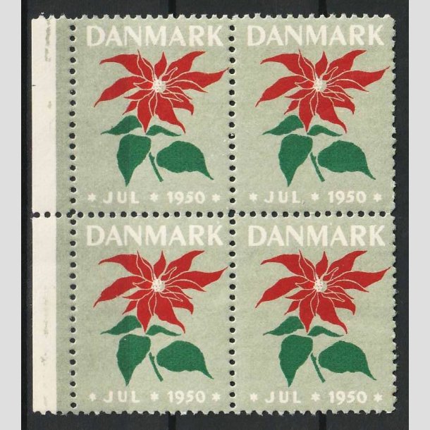Kopi af JULEMRKER DANMARK | 1950 - Julestjerne - 4-blok - Postfrisk