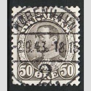 FRIMRKER DANMARK | 1934 - AFA 209 - Chr. X 50 re gr - Lux Stemplet 
