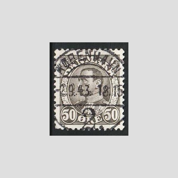 FRIMRKER DANMARK | 1934 - AFA 209 - Chr. X 50 re gr - Lux Stemplet 