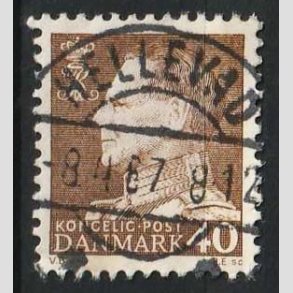 FRIMRKER DANMARK | 1965 - AFA 431 - Fr. IX 40 re brun - Pragt Stemplet Hellevad