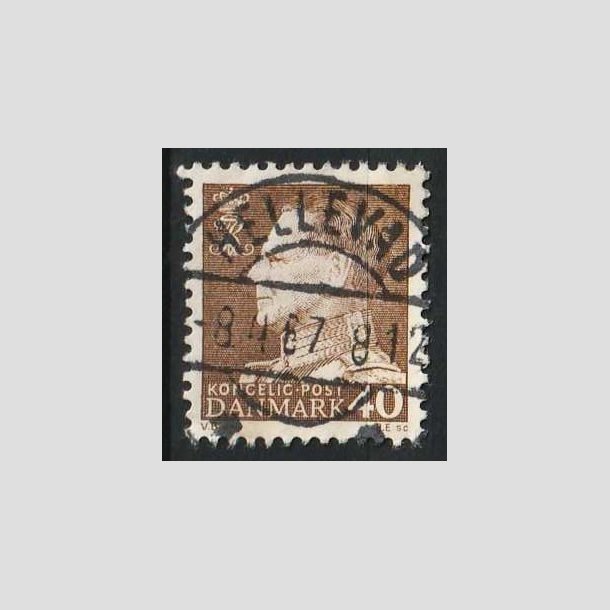 FRIMRKER DANMARK | 1965 - AFA 431 - Fr. IX 40 re brun - Pragt Stemplet Hellevad