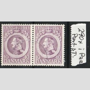 FRIM�RKER DANMARK | 1945 - AFA 290x - Chr. X 75 �r 10 �re i par (Variant) - Stemplet
