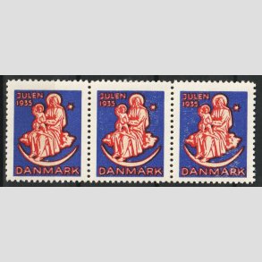 JULEM�RKER DANMARK | 1935 - Jomfru Maria og Jesusbarnet i 3-stribe - Postfrisk