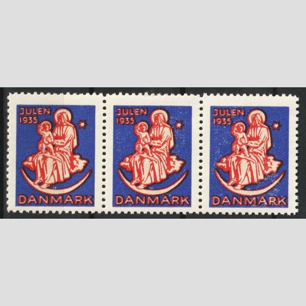 JULEMRKER DANMARK | 1935 - Jomfru Maria og Jesusbarnet i 3-stribe - Postfrisk