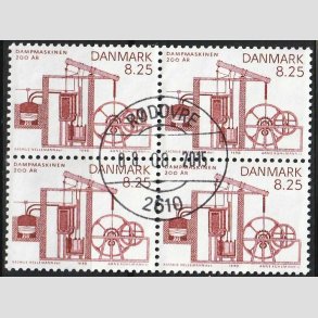 FRIMRKER DANMARK | 1990 - AFA 961 - Dampmaskinen 200 r. - 8,25 Kr.  i 4-blok - Lux Stemplet 