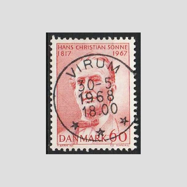 FRIMRKER DANMARK | 1967 - AFA 466F - H. Chr. Sonne - 60 re rd FLOUR - Pragt Stemplet Virum