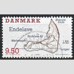 FRIM�RKER DANMARK | 1995 - AFA 1089 - Danske sm��er - 9,50 Kr. flerfarvet - P�nt Stemplet 