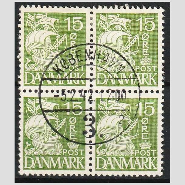 FRIMRKER DANMARK | 1940 - AFA 257a - Karavel 15 re grn Type II - Lux Stemplet 