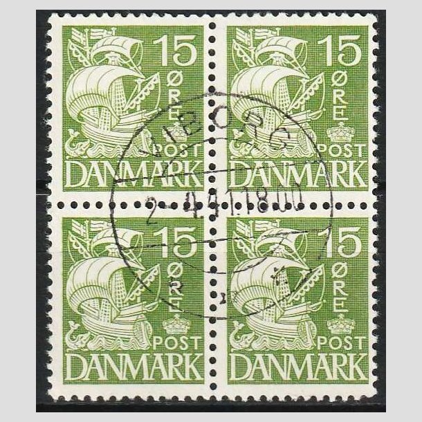 FRIMRKER DANMARK | 1940 - AFA 257a - Karavel 15 re grn Type II - Lux Stemplet 
