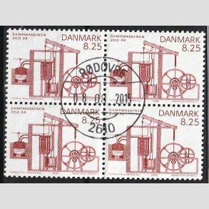 FRIMRKER DANMARK | 1990 - AFA 961 - Dampmaskinen 200 r. - 8,25 Kr.  i 4-blok - Lux Stemplet 