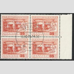 FRIMRKER DANMARK | 1964 - AFA 422F - Grnseforeningen - 35 + 10 re i 4-blok - Lux Stemplet