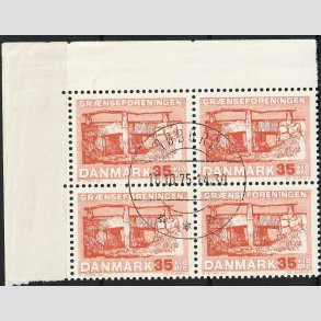 FRIMRKER DANMARK | 1964 - AFA 422F - Grnseforeningen - 35 + 10 re i 4-blok - Lux Stemplet