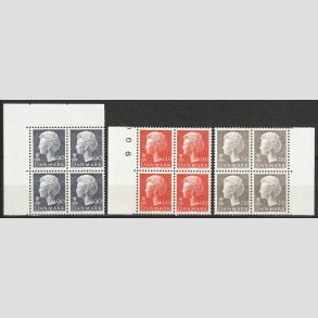 FRIMRKER DANMARK | 1979/80 - AFA 676,698,706 - Dronning Margrethe - 3 stk. 4-blokke - Postffrisk